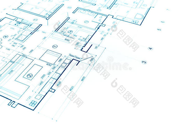 蓝图背景与施工计划技术图纸