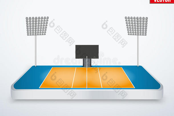 微型桌面排球竞技场的概念