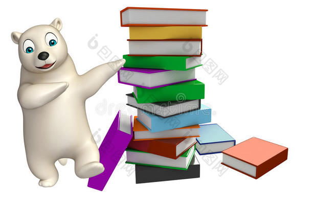 有趣的北极熊卡通人物与书籍