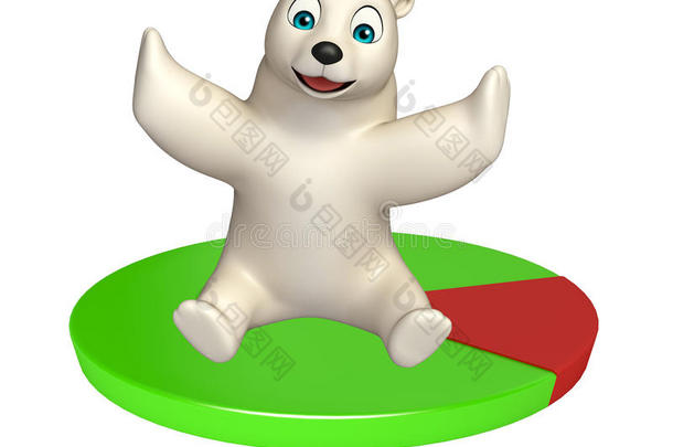 可爱的北极熊卡通人物带圆圈标志