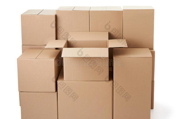 纸板<strong>箱包</strong>装移动运输送货堆栈
