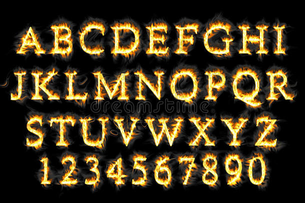 火字体收集，火焰字母表。
