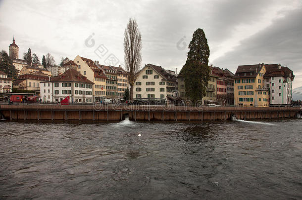瑞士卢塞恩卢塞恩市中心的城市景观