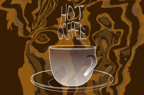 咖啡杯加热咖啡蒸汽词