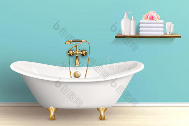 浴室内部彩色海报