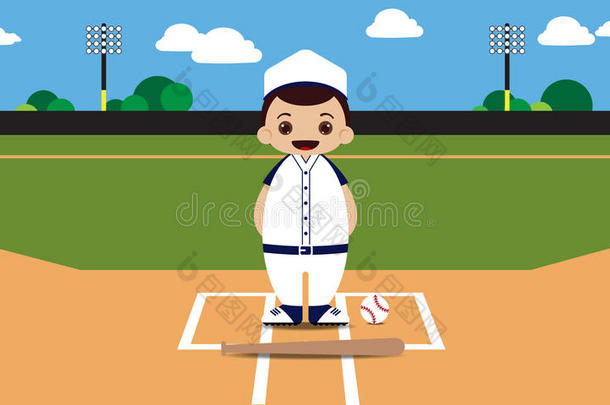 棒球场棒球运动员插图