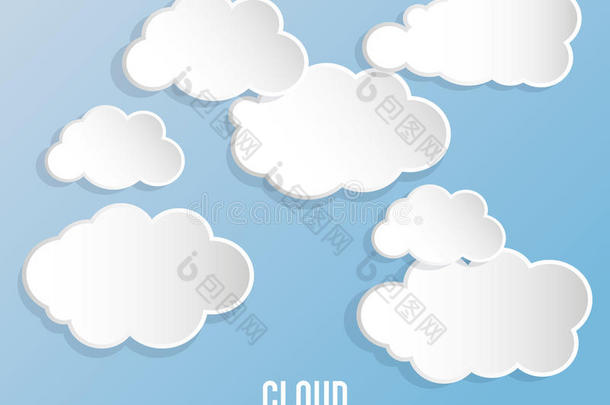 云设计。 <strong>惠</strong>特图标。 五颜六色的插图