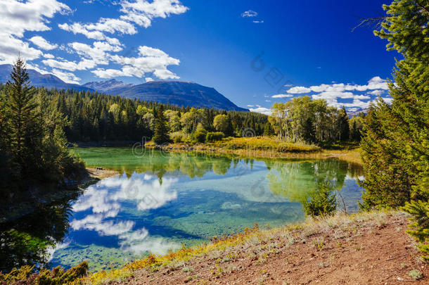 第一个湖泊，5个湖泊的山谷，贾斯珀国家公园，阿尔伯塔