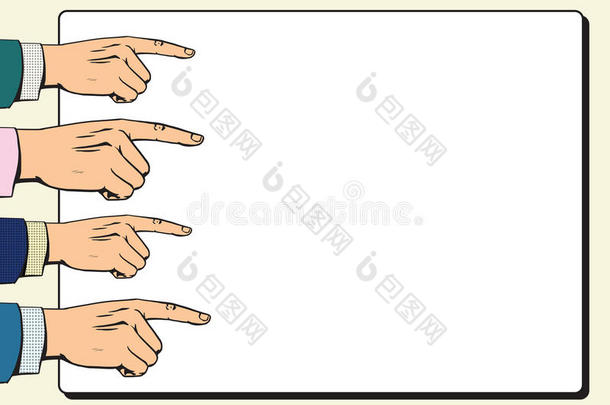 双手食指指针海报