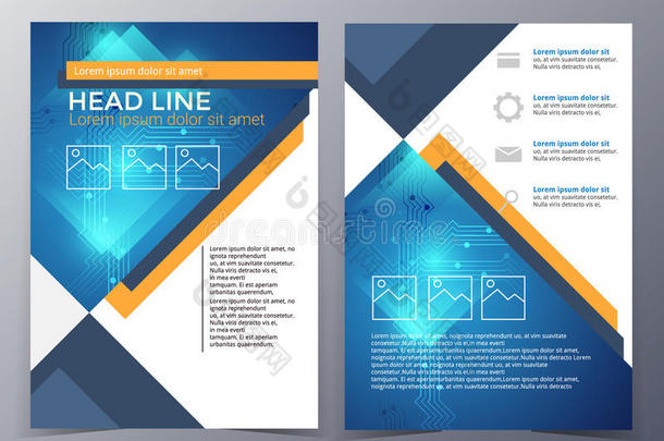 商业和技术手册设计模板向量