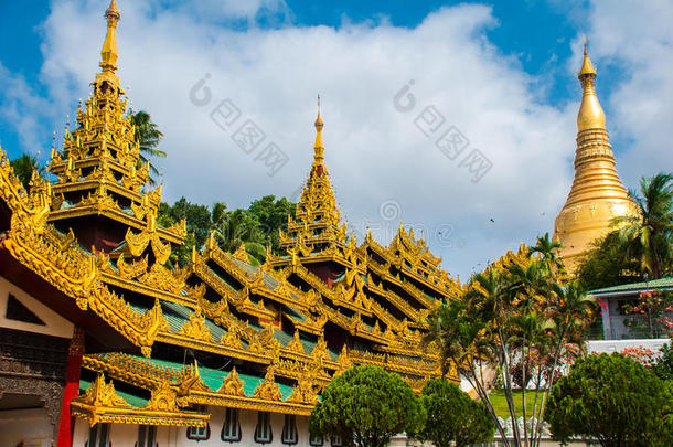 <strong>金</strong>色<strong>佛塔</strong>。 Shwedagon Paya塔。 仰光，缅甸