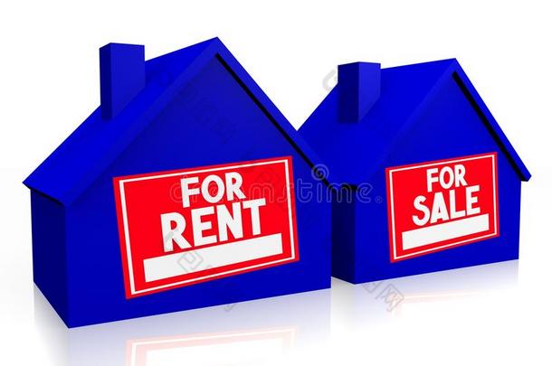 三维租赁或购买房屋概念