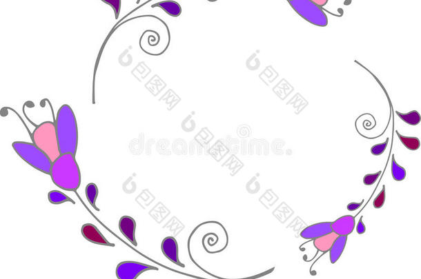 可爱的花<strong>架</strong>，彩色紫色花圈，矢量剪贴画花<strong>架</strong>