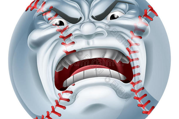 愤怒的棒球运动卡通吉祥物