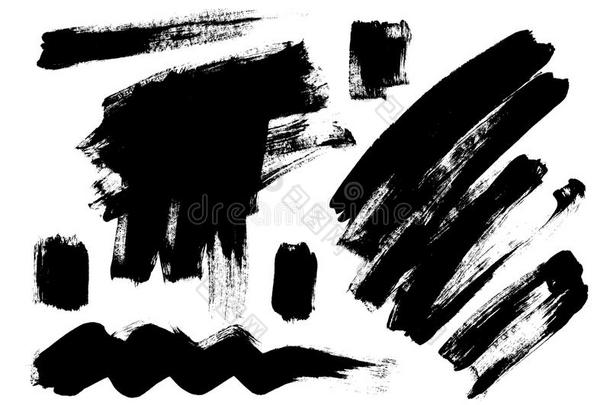 黑色灰色矢量抽象<strong>手绘背景</strong>。 刷子设计。