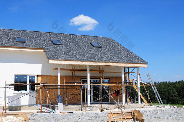 用天窗、屋檐、窗户、固定立面、保温、抹灰和油漆建造和翻新农村房屋