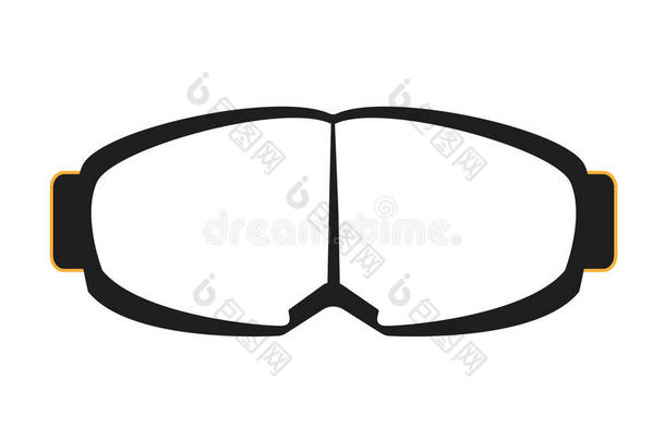 护目镜隔离在白色背景上。 保护护目镜