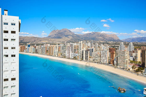 Benidorm Levante海滩鸟瞰