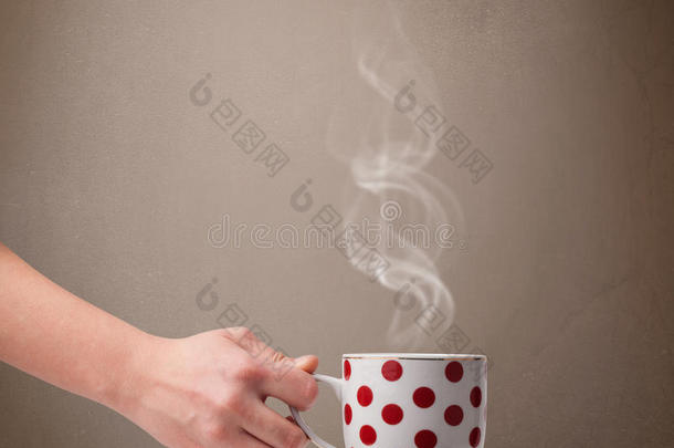 抽象白蒸汽咖啡杯