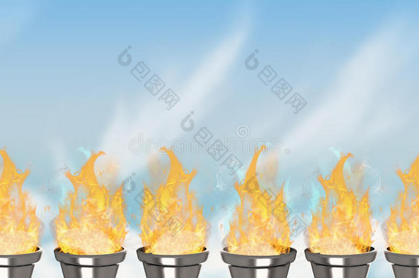 奥林匹克火灾的复合图像
