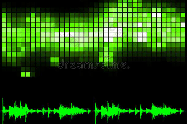 绿色均衡器和声音曲线