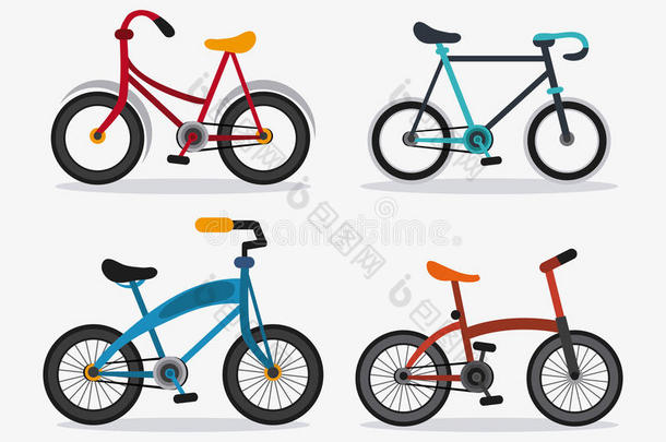 经典自行车。 自行车图标。 体育概念。 图形
