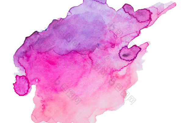 抽象水彩背景纹理的粉红色和紫色