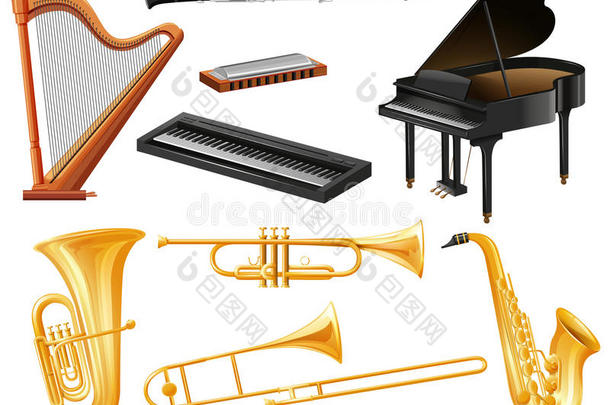 不同种类的乐器