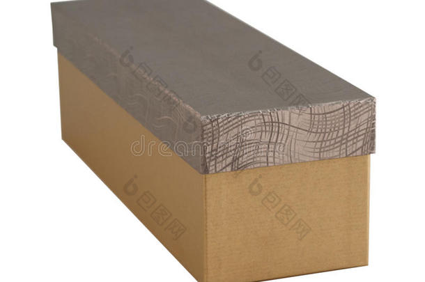 棕色金纸设计礼品盒隔离