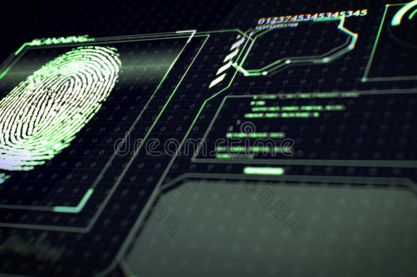 指纹扫描仪，识别系统。