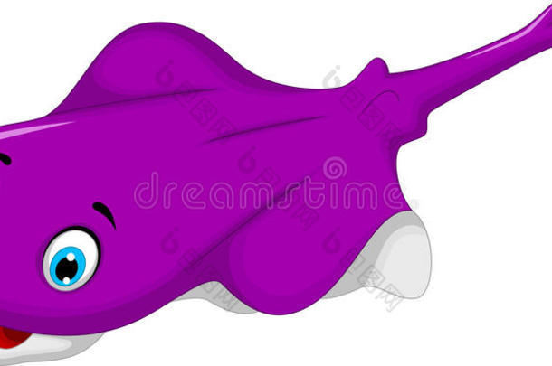 有趣的紫色黄貂鱼卡通