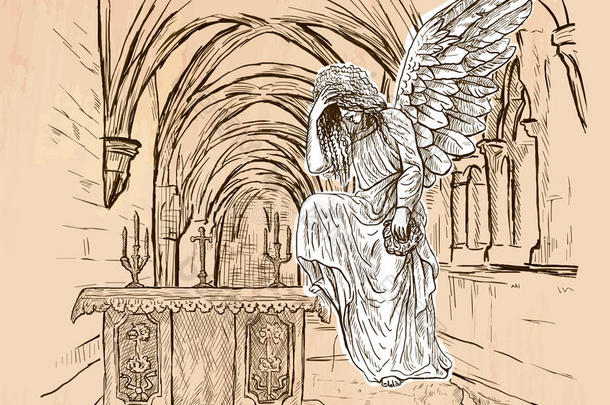 天使-一个手绘矢量