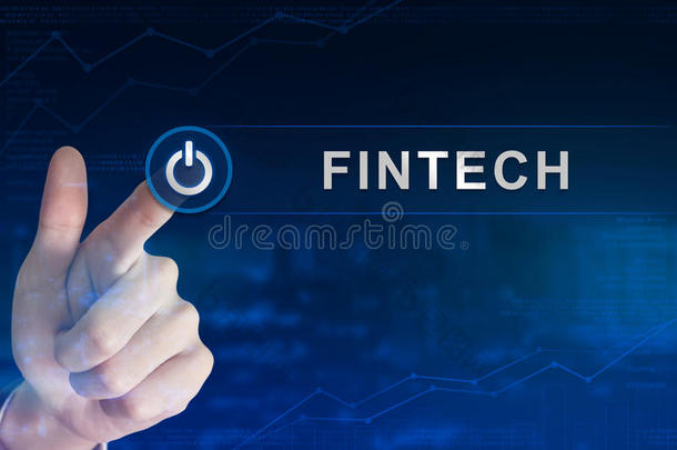 商业手点击FinTech或<strong>金融</strong>技术按钮