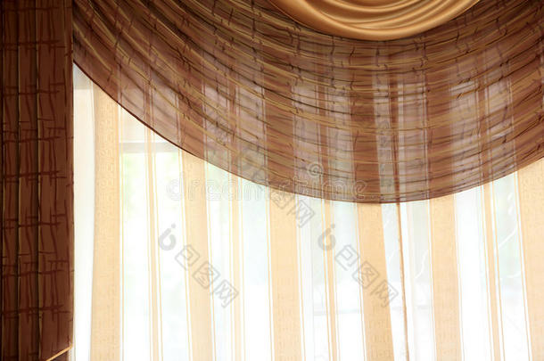 棕色窗帘的细节