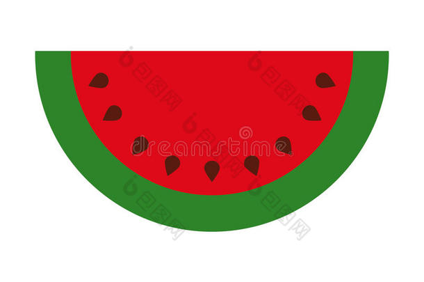 美味的水果西瓜孤立图标设计