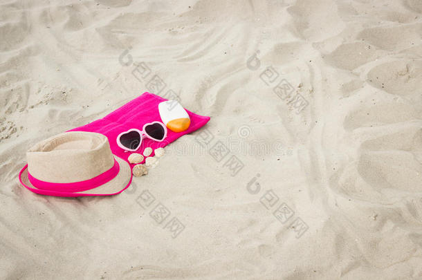 海滩沙滩度假配件，防晒，夏季时间