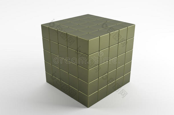 三维立方体5x5垫在白色<strong>背景</strong>上