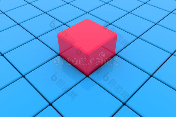 蓝色和红色方块、按钮