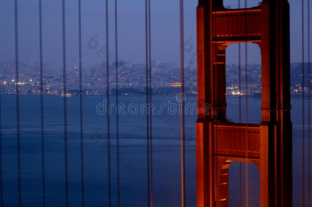 金门大桥背景下的旧金山
