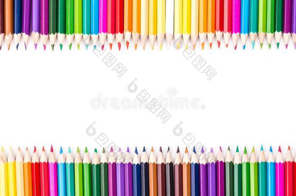 彩色铅笔与文本的复制空间