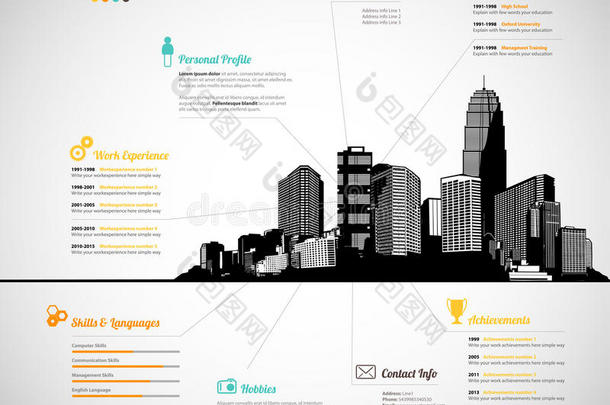 创意，色彩丰富的简历/<strong>简历模板</strong>。