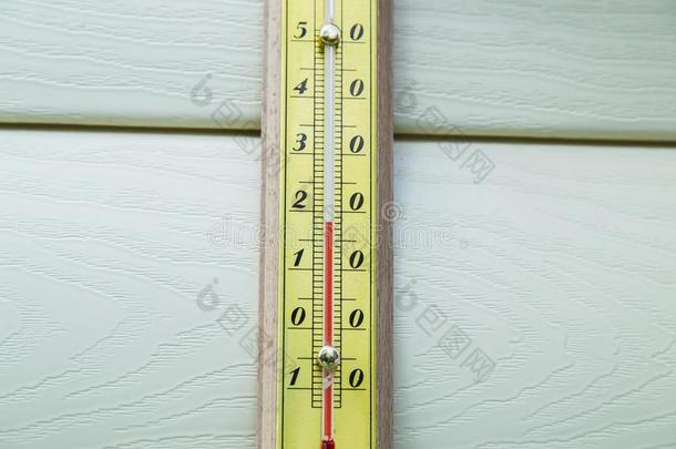 特写温度计显示温度