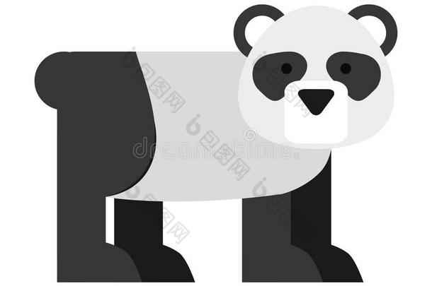 可爱的熊猫隔离图标设计