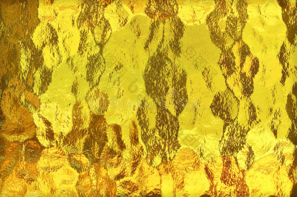 闪亮的黄色金箔抽象纹理背景