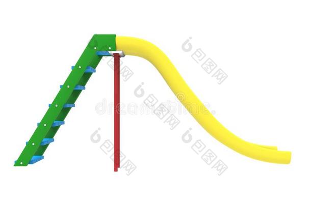 <strong>儿童游乐场</strong>滑梯的三维插图。