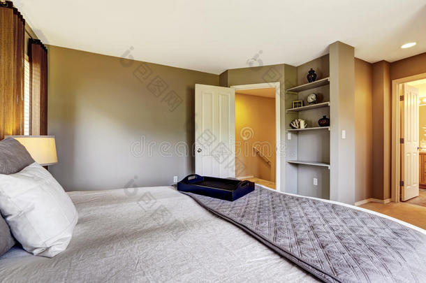 卧室内部有地毯地板和大床
