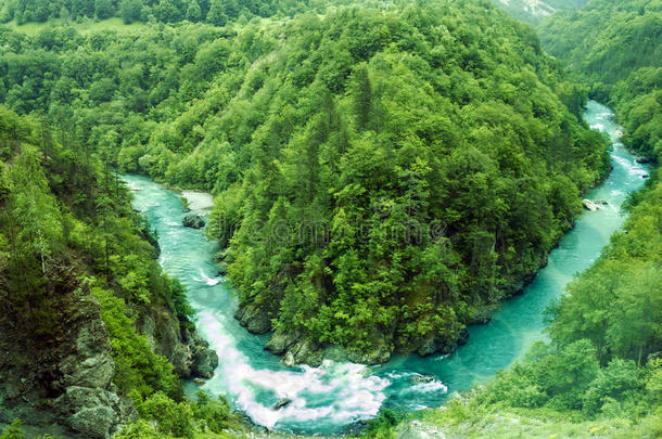 青山和山河。 自然景观，黑山