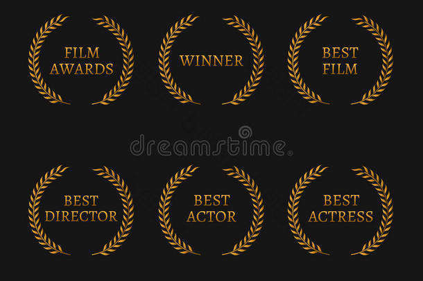 电影学院奖<strong>获奖</strong>者和最佳提名金环黑色<strong>背景</strong>。