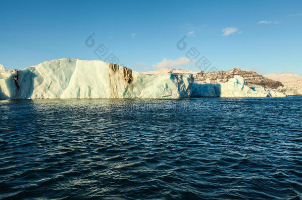 蓝色冰川冰，冰山，Jokulsarlon泻湖，冰岛