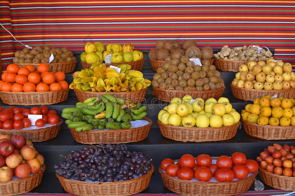 水果在市场，Funchal，马德拉，葡萄牙